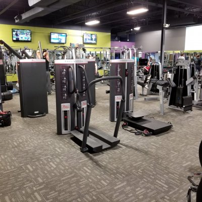 Views of different gym equipment and machines